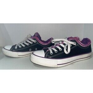 Converse Chuck Taylor All Star Low Black White Purple Sneakers Women’s Size 7